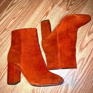 Burnt orange ankle boots